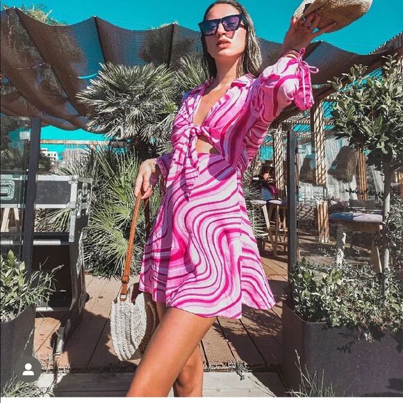 ZARA LINEN BLEND PRINT DRESS - Picture 3 of 14